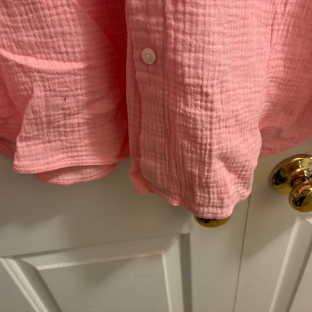 J. Crew Resort Pink Cotton Gauze Shirt size 14 - Picture 6 of 11